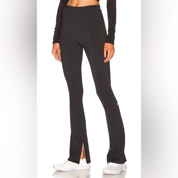 ALO Pinstripe High Waist Zip Cuff Flare Leggings - Small - NWOT - Picture 6 of 11